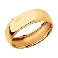 Объемное обручальное кольцо из красного золота         