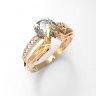 Стильное кольцо из золота со Swarovski 