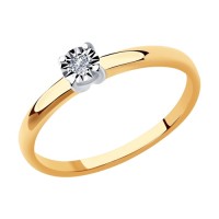 Кольцо с бриллиантом из золота 