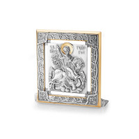 Икона серебряная Георгий Победоносец 