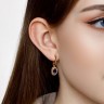 Серьги подвески из золота с бриллиантами и сапфирами