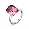 Кольцо серебряное с розовым ювелирным стеклом