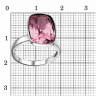 Кольцо серебряное с розовым ювелирным стеклом