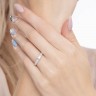 Стильное кольцо с бриллиантами из белого золота
