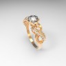 Стильное кольцо из золота со Swarovski   