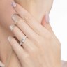 Стильное кольцо с бриллиантами из белого золота 