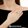 Серебряное кольцо с голубым ювелирным стеклом